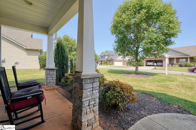 view of patio with a porch