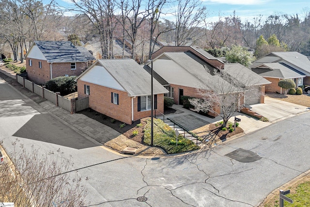 bird's eye view featuring a residential view