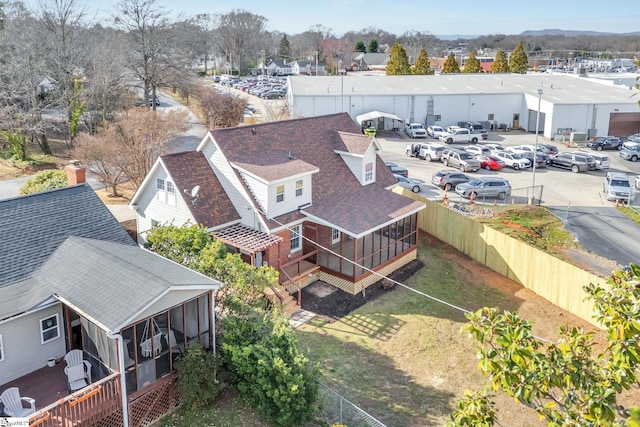 drone / aerial view featuring a residential view