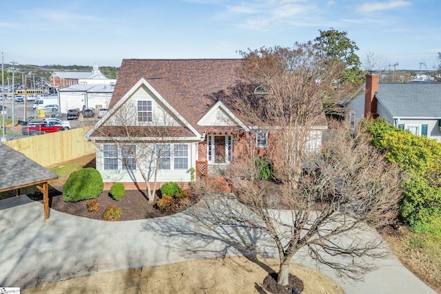 view of front of property with fence