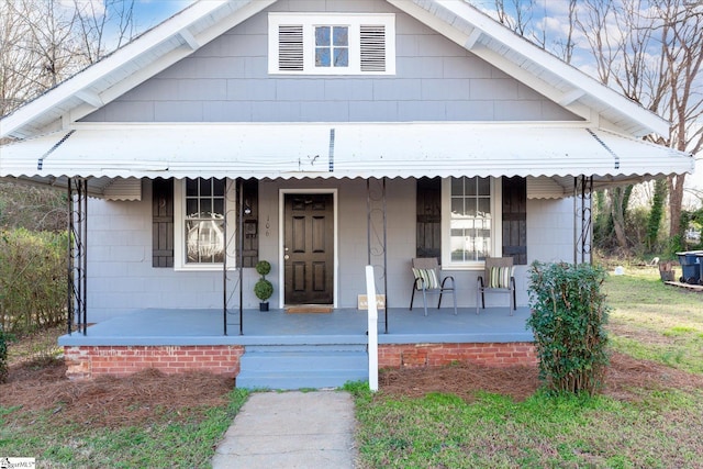 view of front of property with a porch