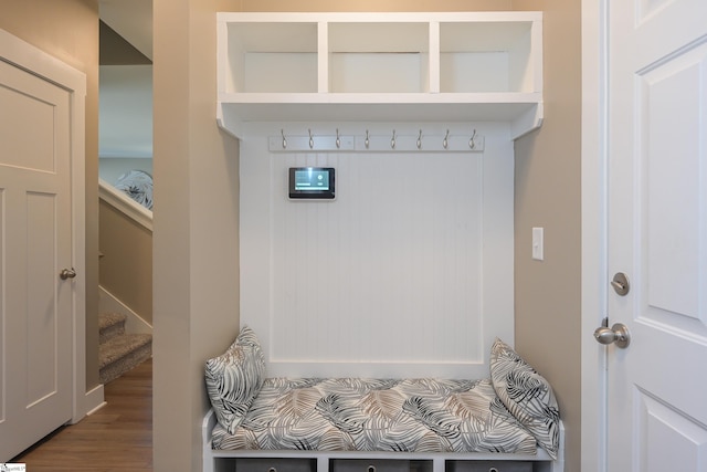 mudroom featuring wood finished floors