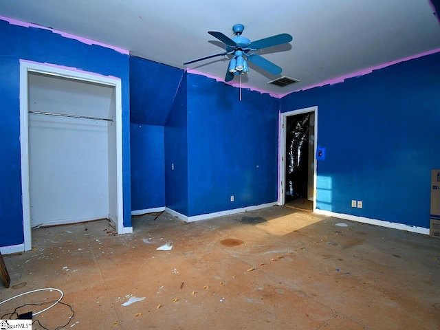 unfurnished bedroom with visible vents and baseboards