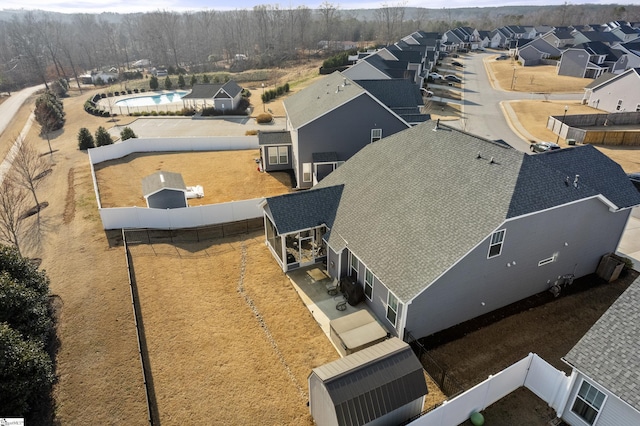 aerial view with a residential view