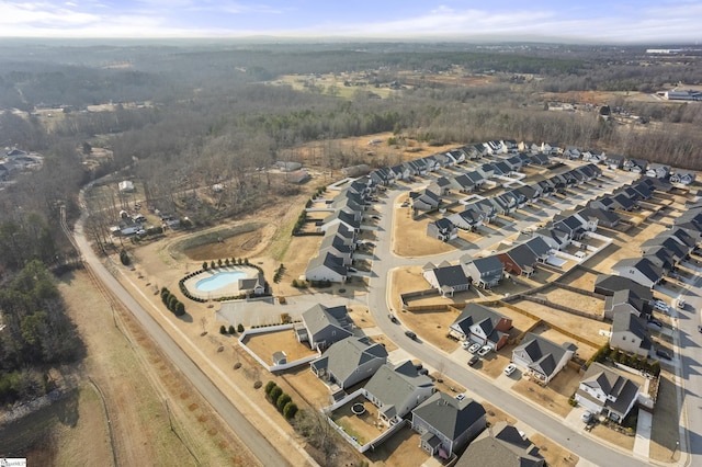 aerial view with a residential view