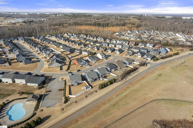 bird's eye view featuring a residential view