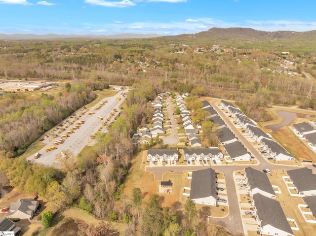 414 Hargrove Ct, Greenville, SC 29617 - aerial view with a mountain view, a residential view, and a forest view