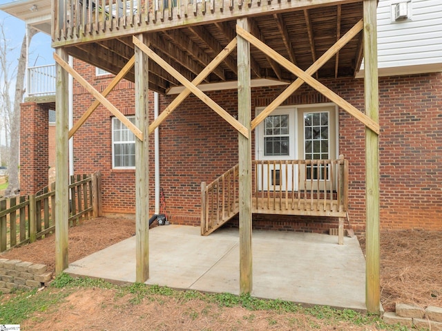 view of patio featuring fence