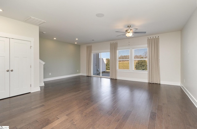 100 Outback Dr, Greer, SC 29650 - unfurnished room featuring dark wood-style floors, baseboards, and ceiling fan