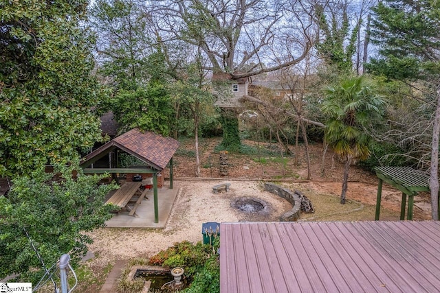 view of yard with a gazebo and a patio area