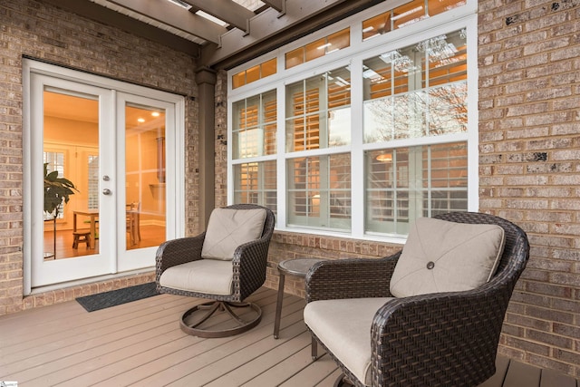 deck featuring french doors