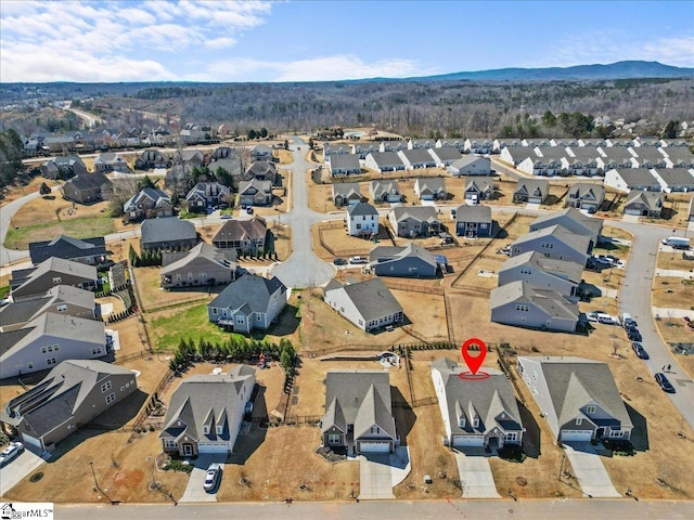 aerial view featuring a residential view