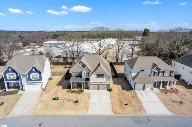 aerial view featuring a residential view