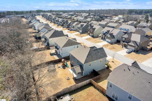 aerial view with a residential view