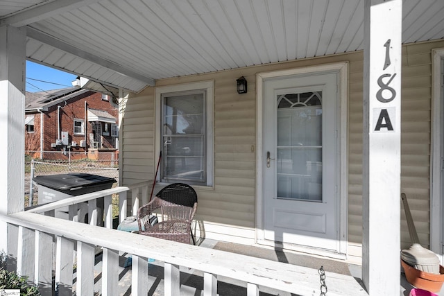 wooden deck with covered porch