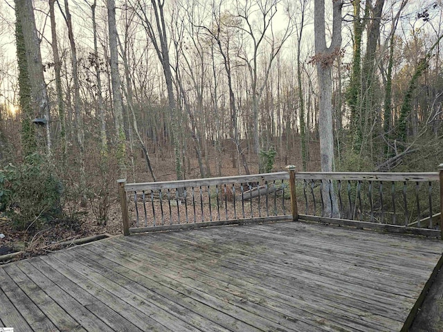 deck with a view of trees