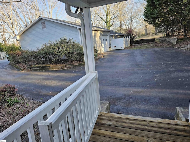 exterior space featuring a garage