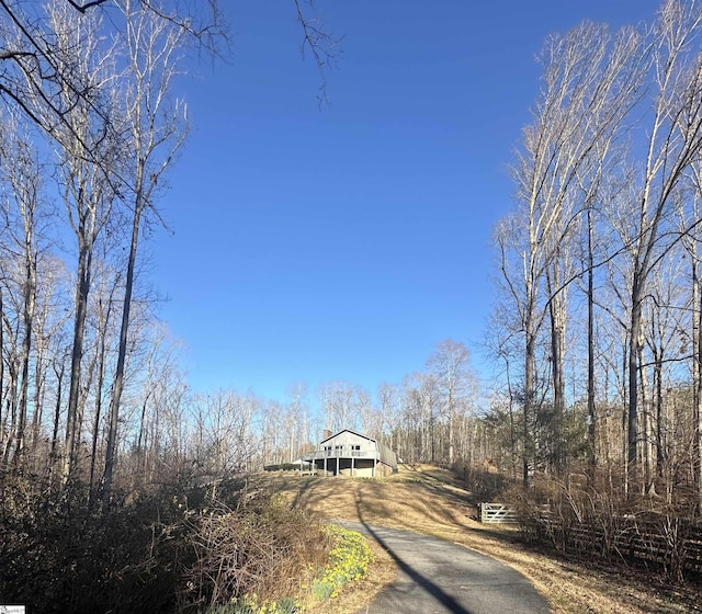 view of road featuring aphalt driveway