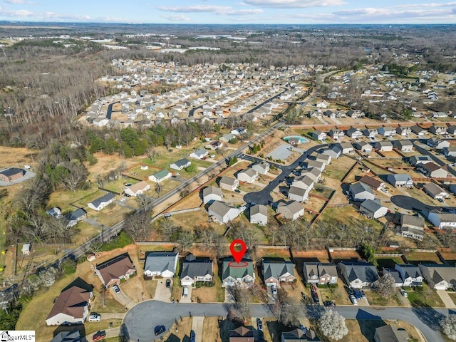 bird's eye view featuring a residential view