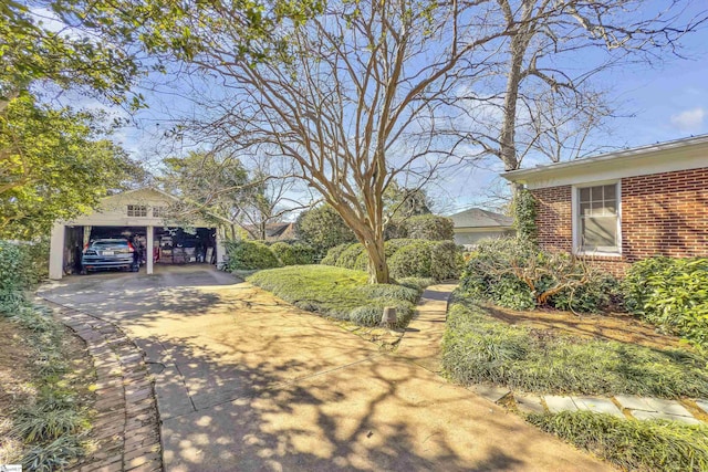 view of yard featuring driveway