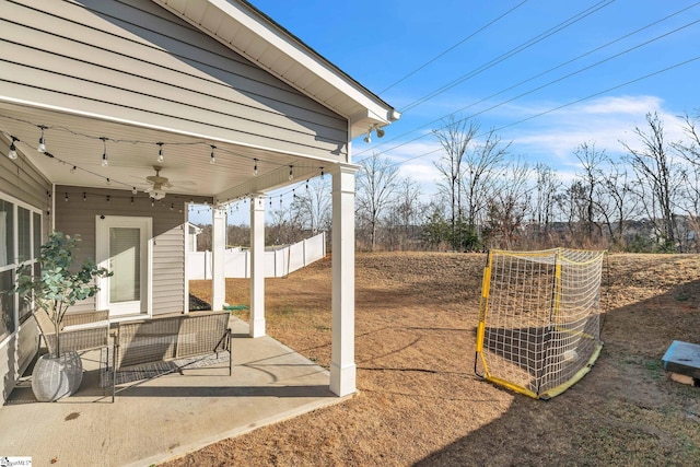 504 Reedy Springs Ln, Greenville, SC 29605 - view of yard with a patio area, a ceiling fan, and fence