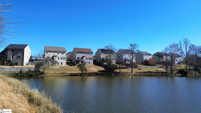 water view featuring a residential view