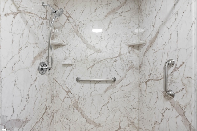 details with a marble finish shower