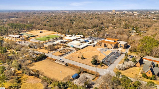 aerial view featuring a view of trees