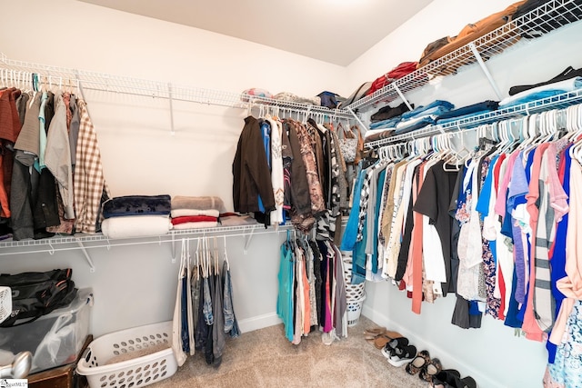 spacious closet with carpet floors