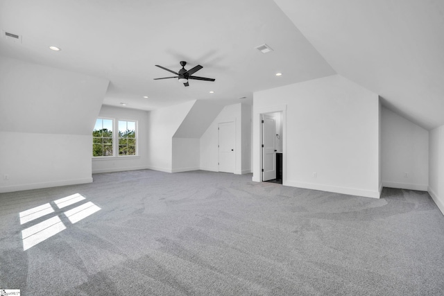 bonus room with visible vents, recessed lighting, and baseboards