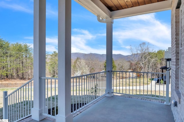 balcony with a mountain view