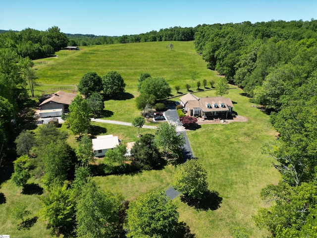 bird's eye view featuring a rural view