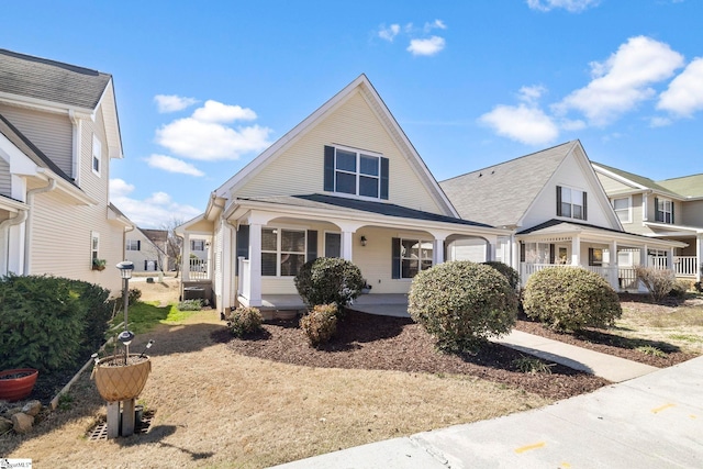 view of front of home featuring covered porch