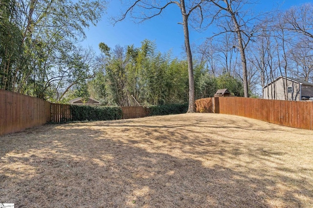 view of yard with fence private yard