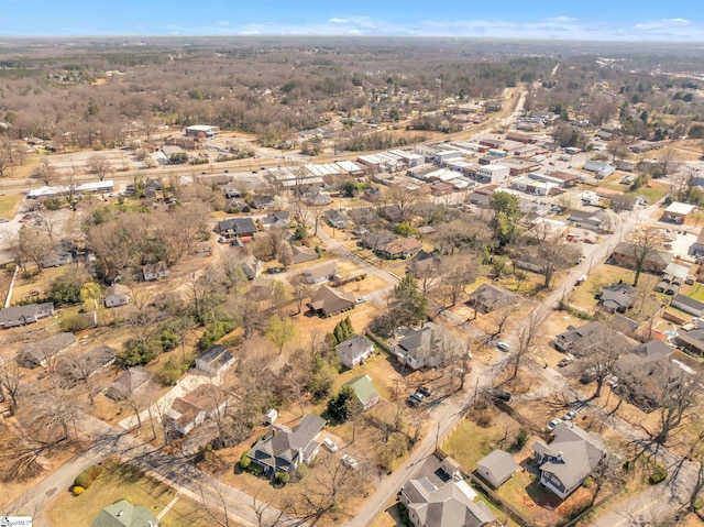 birds eye view of property with a residential view