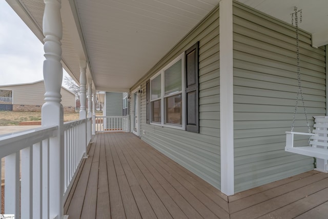 deck with a porch