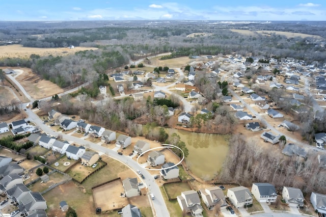 aerial view with a residential view