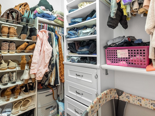 view of walk in closet