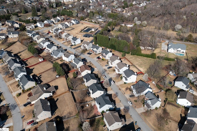 drone / aerial view with a residential view