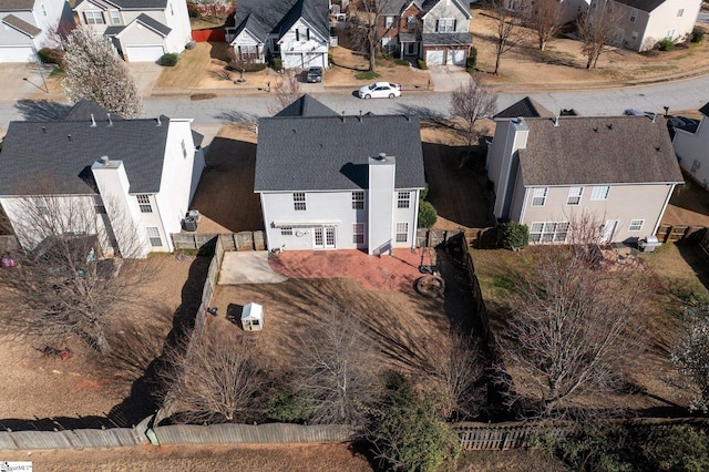 aerial view with a residential view