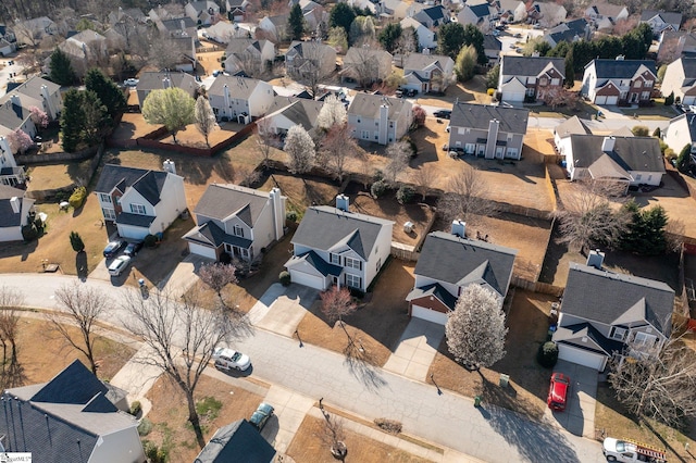 aerial view with a residential view