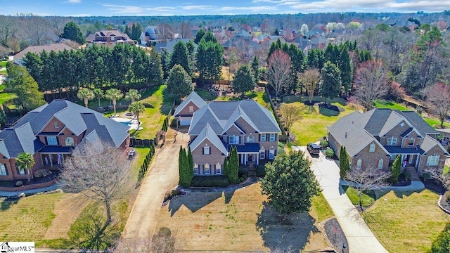 drone / aerial view with a residential view