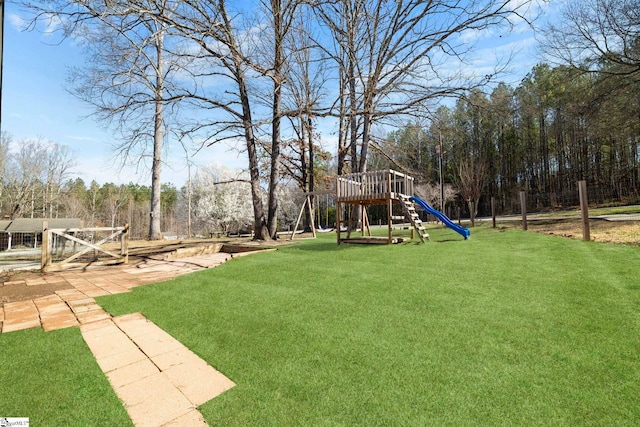 view of yard with playground community