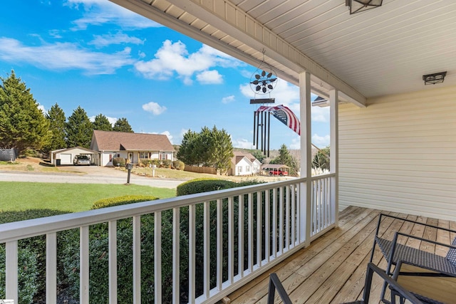 balcony with a porch and a residential view