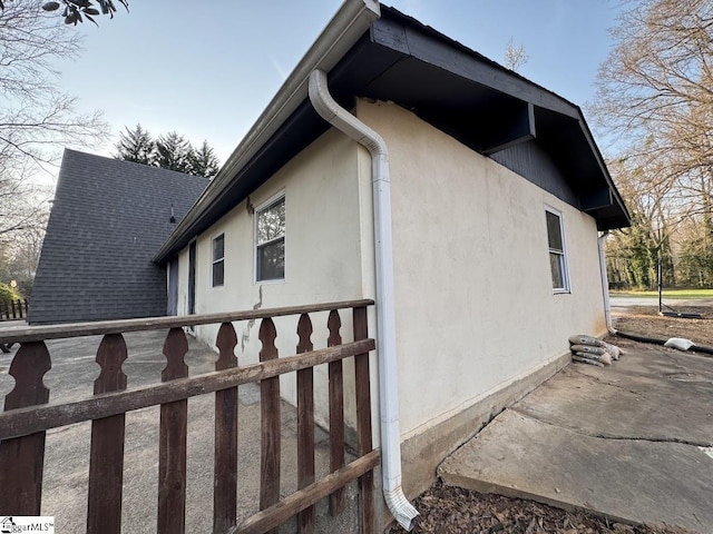 view of home's exterior featuring stucco siding