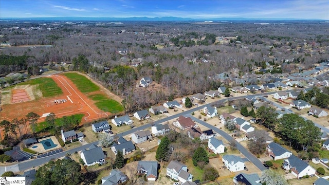 aerial view with a residential view