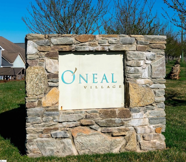 view of community sign