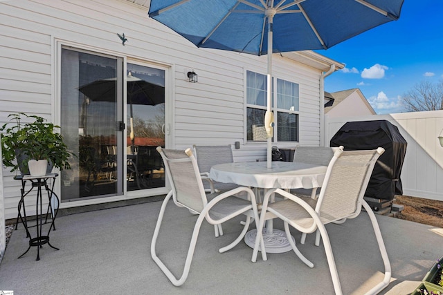 view of patio / terrace with outdoor dining area and area for grilling