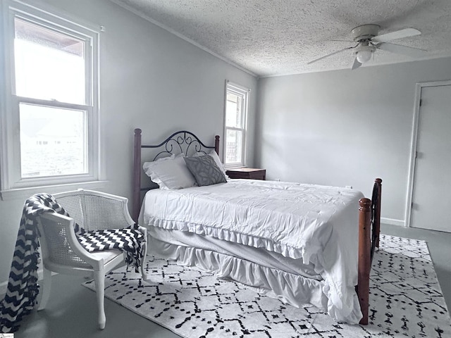 bedroom featuring a textured ceiling