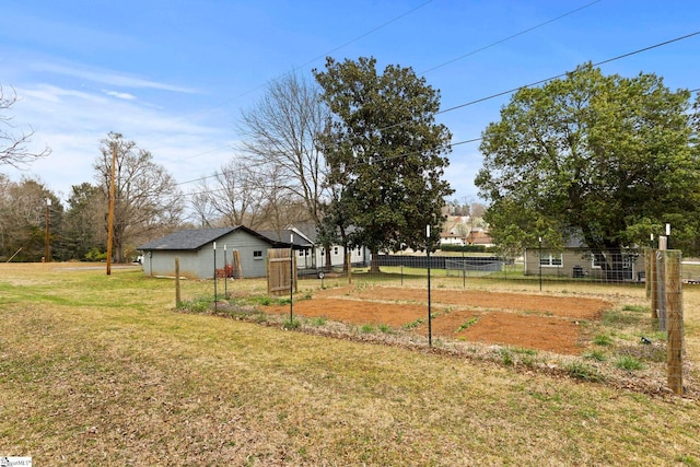 view of yard featuring fence